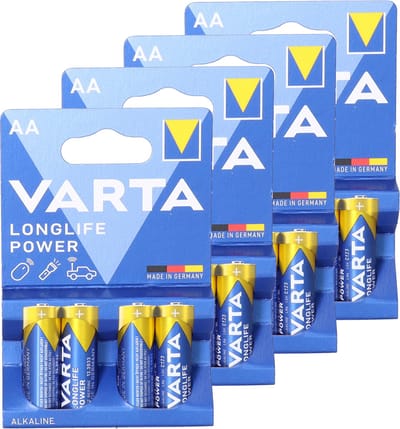 Varta Alkaline AA batterijen longlife power 1.5 V - pakje van 4x stuks - Penlites