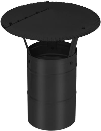 KOTARBAU® Schoorsteenkap, Schoorsteenafdekking, Verzinkt Staal en Poedergecoat Staal, ? 120 mm, Zwart, Regenhoes voor Schoorsteen, Rookkanaal Kap, Schoorsteenkappen, Rostbestendig