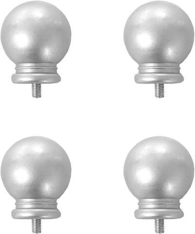Eindstukken voor gordijnroede - 4 stuks balvorm kunststof voor 5/8 inch gordijnstangen