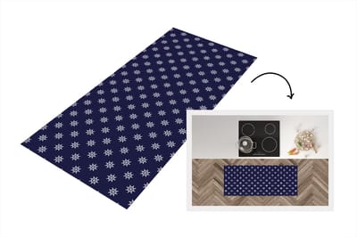 Keukenloper - Loper keuken - Patronen - Zee - Boot - Stuurwiel - 120x50 cm - Keukenloper vinyl