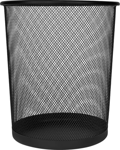 QUVIO Prullenbak staal - Papierbak - Prullenbakken - Papiermand - Afvalbak - Afvalemmer voor keuken of kantoor - Met 1 bak - Inhoud 11 Liter -  Staal - 23,5 x 26,5 cm (dxh) - Zwart