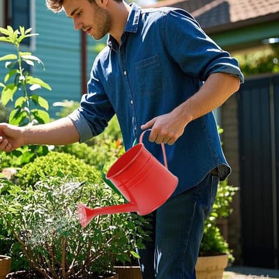 Gieter voor planten - Waterkan kamerplanten - Planten water geven - Precisie irrigatie mechanisme - 1 liter - Rood