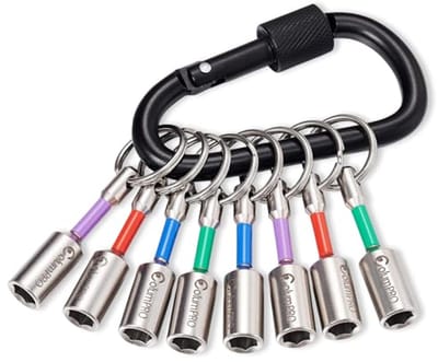 Magnetische Boorhouder Sleutelhanger Set van 8 - Eenvoudig Bediening Ontwerp voor Gereedschapsopslag