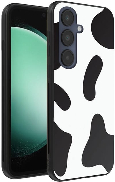 Smartphonica Telefoonhoesje Geschikt voor Samsung Galaxy S23 FE met Koeienvlekken Opdruk - TPU Backcover Case With Cow Patches Design geschikt voor Samsung Galaxy S23 FE