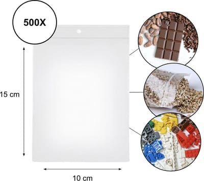 PD® - Gripzakjes - Gripzakjes 100 x 150 mm - 500 stuks - EXTRA STERK - Diamond painting zakjes - Grip zakjes - 500 stuks - Transparant