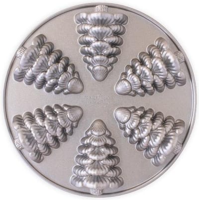 Bakvorm "Evergreen tree cakelets"- Nordic Ware | Sparkling Silver Holiday
