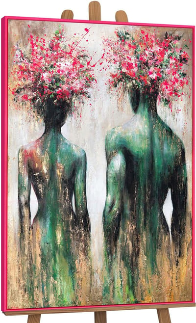 Canvas schilderij handgeschilderd blossoming souls abstract – YS-Art Gallery – Luxe wanddecoratie voor woonkamer – Modern schilderij voor slaapkamer en hal
