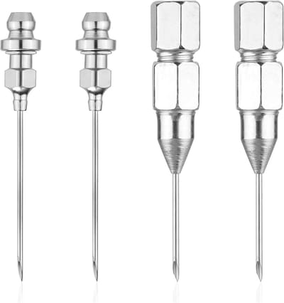 4st Naaldspuitmond voor Vetspuit, Naald voor Vetinjector Gereedschap voor Vetfittingen Afneembare Naaldpunt voor Vetspuit voor Vetinjectie Gebruikt in Smalle Ruimtes en Diepe Gaten in Metaal