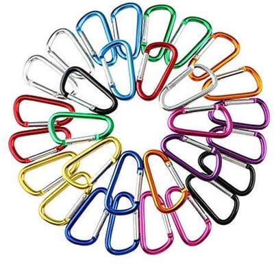 Dailygoods- Karabijnhaak 5cm Mini - Aluminium Sleutelhanger - Vergrendelen - Multifunctioneel - 30 Stuks - Lichtgewicht 4.5g