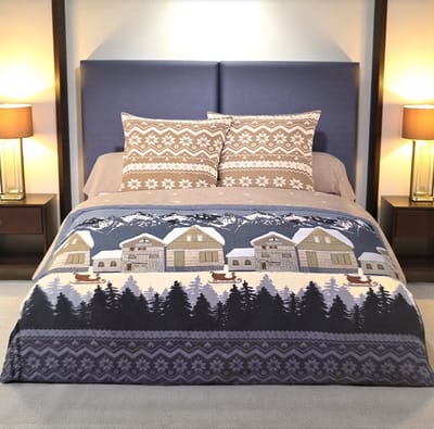 Dekbedovertrek Flanel - Winter - 240 x 220 cm - Lits-Jumeaux - Kerst - Lousir