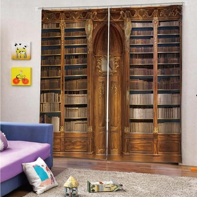 Oude Poort Geometrisch Patroon Deurontwerp Entree Architectonisch Oosterse Stijl Gordijnen Raam Voor De Slaapkamer Decoratie Draperieën 100W130H(CM)40x51in&Grommet Top