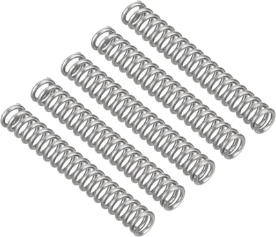 Drukveer Set - Compressieveer Spiraalveer - Mechanische Toepassingen - Roestvrij Staal 304 - 1x6x45 mm - Zilver