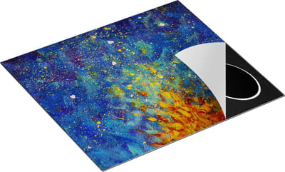 Chefcare Inductie Beschermer Abstracte Kunst - Vuur in de Nacht - 60x50 cm - Afdekplaat Inductie - Kookplaat Beschermer - Inductie Mat
