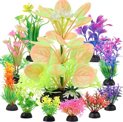 Natuurlijke Kunstplanten voor Aquarium - 11 Stuks Decoratie voor Onderwateromgeving en Kantoor Aquarium Accessoires