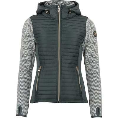 Dames polar jack met afneembare capuchon en gewatteerde panelen Peak Mountain Andomo