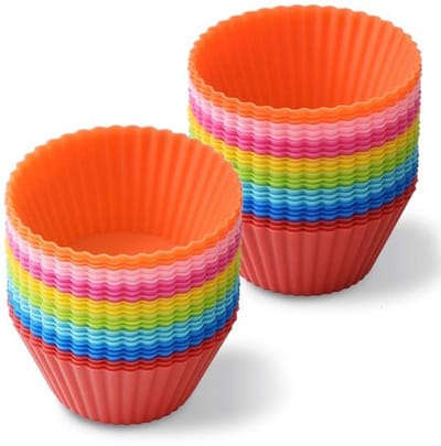 MTTProducts herbruikbare siliconen bakmallen voor muffins - 48 stukken