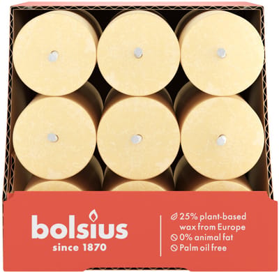 Bolsius Dinerkaars Rustiek Honeycomb Yellow 27 cm - 9 Stuks