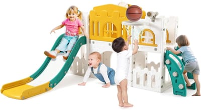 Peuter speelset - Binnen en buiten - Actief spelen - 8-in-1 functies - 160 x 150 x 101 cm - Groen