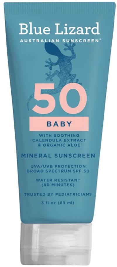 Blue Lizard Baby Mineral Sunscreen 89ml (SPF 50) – Minerale Zonnebrandcrème voor Baby's – Zinkoxide – Breed Spectrum UVA/UVB Bescherming – Parfumvrij – Waterbestendig