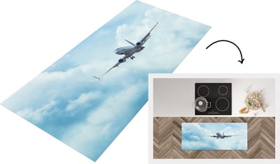 Keukenloper - Loper keuken - Een vliegtuig in de lucht - 120x50 cm - Keukenloper vinyl