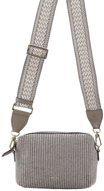 abro Schoudertas Fabric Raffia Shoulder Bag Kaia Tope Grijs