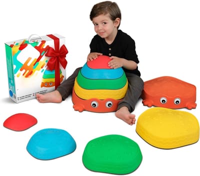 YOR® Stapelstenen - Stapelstein -Stapelstenen Kinderen - Rivierstenen - Stapelstein Balanceer - Meerkleurig - 26cm x 34cm x 41cm