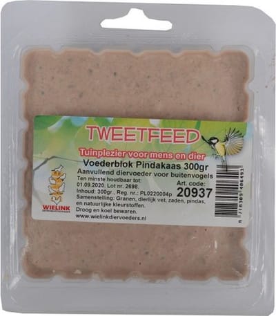 Tweetfeed -Voederblok -Pindakaas-buitenvogels