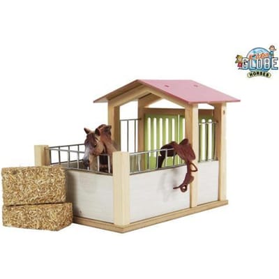 Kids Globe Paardenbox Hout 1:24