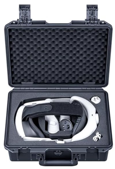 Waterdichte HardCase voor Quest 3S en Hoofdband met Batterij
