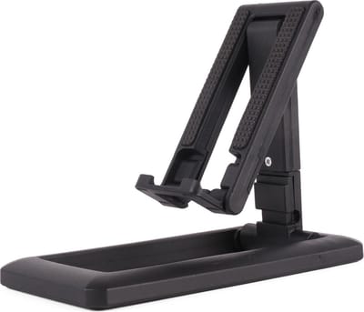 Benson Verstelbare telefoon- en tablethouder - compact - opvouwbaar - met opbergetui - zwart - 7 x 14 x 5 cm