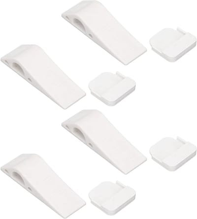 Deurstoppers - Deurwig Deurwigstopper - Voorkomt Deurklappen - Geen Ponsen Nodig - 4 stuks - Wit