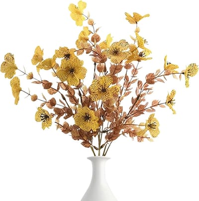 Droogbloemen Decoratie - Kunstbloemen Boeket - Buiten Decoratie - Onderhoudsvrij Weerbestendig - 31x16 cm - Stijl A