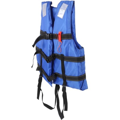 Gilet de sauvetage pour adulte Tissu Oxford Mousse de polyéthylène Gilet de sauvetage pour la pêche la navigation de plaisance blue