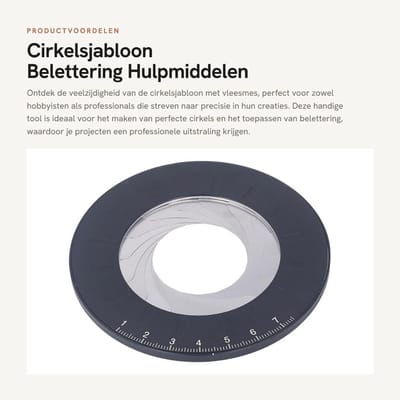 Dailygoods- Sjabloonliniaal Verstelbaar - Cirkeltekenmaker - Vleesmes - Aluminiumlegering - Compact - Draagbaar