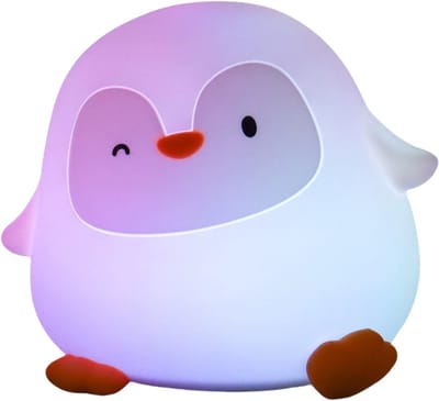 QTTVBTNA - Pinguïn Nachtlamp - Dierlijk Lampje - Oplaadbare Siliconen Sfeerverlichting met Timer - Cadeau voor Baby & Kinderen (Sinterklaas, Kerst, Verjaardag) - Knuffelbare Kinderkamer Decor - Kleurveranderend