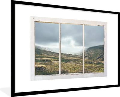 Fotolijst incl. Poster - Doorkijk - Natuur - Grijs - 120x80 cm - Posterlijst