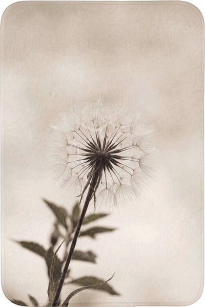 Badmat 60x90 cm - Antislip - Paardenbloem - Minimalistisch - Wit - Badmatten voor badkamer - Badkamermat - Douchemat - Badkamer mat