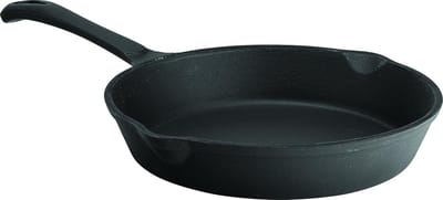 Gietijzeren Koekenpan - Lange steel - Oven tot tafel - Acacia houten plank - 20cm - Zwart