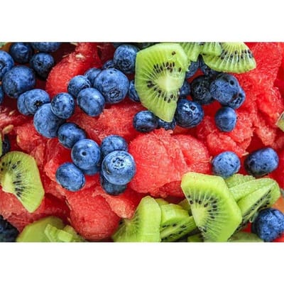 Peinture Diamant DIY Art Mural Point de Croix Image de Fruits Broderie 5d Forage Rond Complet 20X30CM blue