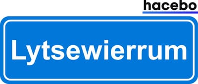 Hacebo - Plaatsnaam Sticker - 29x10 CM - Lytsewierrum sticker - Verkeersborden sticker - grappige cadeaus - Lytsewierrum