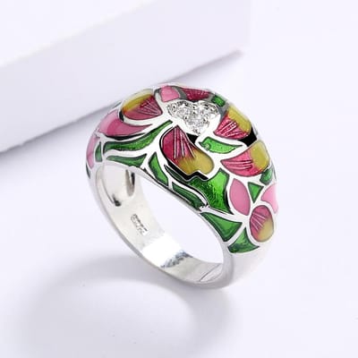 925 Hoge Kwaliteit Bloemen Kleurrijke Witte Zirconia Ring Voor Dames Verjaardagsfeest Verloving Sieraden Cadeau 9