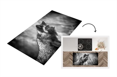 Keukenloper - Loper keuken - Vos - Zwart - Wit - 120x60 cm - Keukenloper vinyl