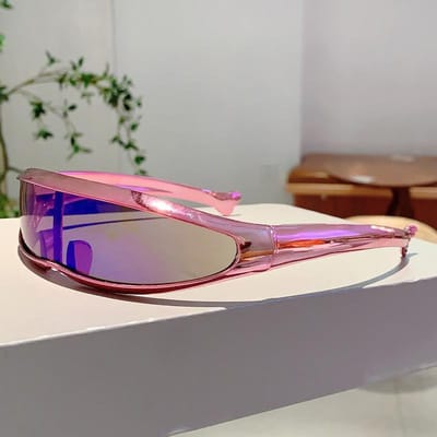 Lunettes de soleil surdimensionnées élégantes pour hommes Décoration colorée Lunettes de soleil pour femmes Y2K Design extérieur Lunettes de soleil pour le cyclisme Pour la conduite as picture shows gray