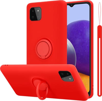 Cadorabo Hoesje geschikt voor Samsung Galaxy A22 5G in LIQUID ROOD - Beschermhoes van flexibel TPU silicone Case Cover met ring