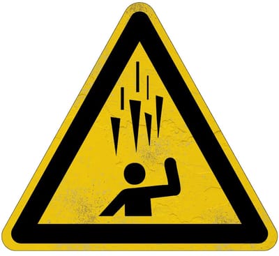 Vallende ijspegels waarschuwingsbord - W039 | Sign Again materiaal | 15 cm