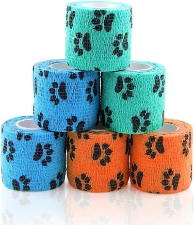 Elastische zelfklevende bandage voor huisdieren - 6 rollen cohesieve fleece bandage 5cm x 4.5m, ideaal voor wondverzorging en ondersteuning