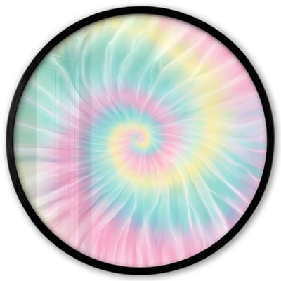 Poster in lijst Rond - Fotolijst 40x40 cm - Posters - Pasteltinten - Tie dye - Roze - Ronde posterlijst zwart - Decoratie - Wanddecoratie woonkamer - Muurdecoratie slaapkamer