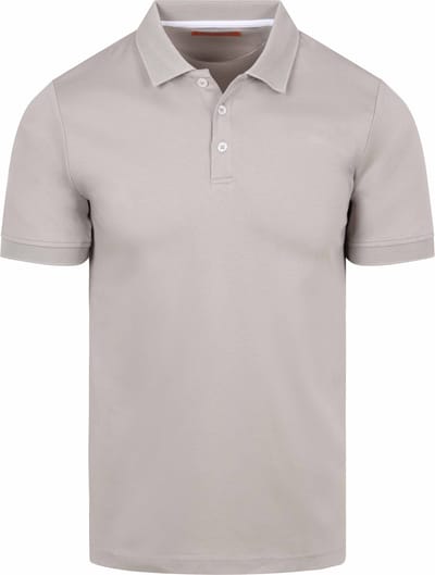 Suitable Boris Liquid Poloshirt Greige - Maat M - Heren - Polo shirt Heren met Korte mouw
