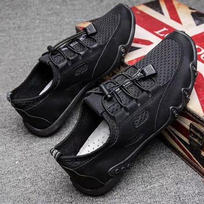 Nieuwe Klassieke Mesh Herenschoenen Ademende Casual Schoenen Sportschoenen Mode Veelzijdig Trendy Schoenen Bonenschoenen 44 gray