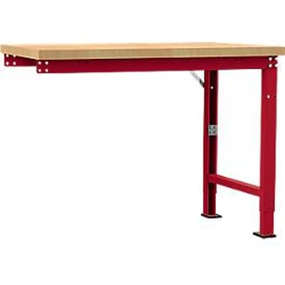Manuflex aanbouw-werkbank Profi speciaal, tafelblad multiplex, 1250 x 700 mm, robijnrood